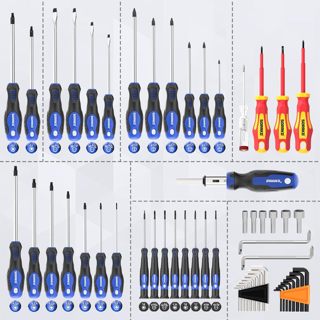 SORAKO 118tlg Schraubendreher Set magnetisch, inkl. Ratschenschraubendreher, Bits, Präzisionsschraub