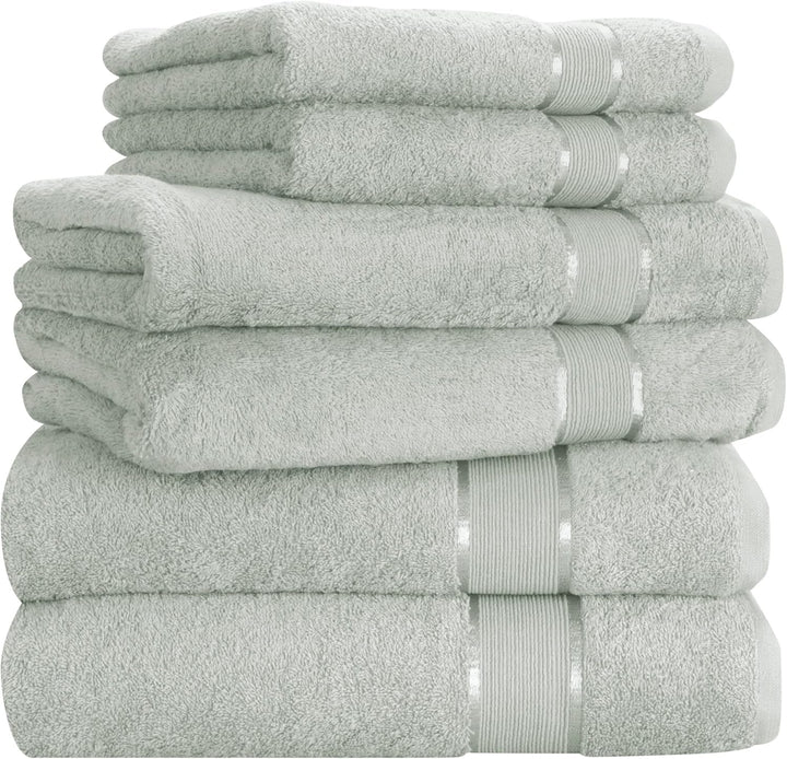 Mixibaby Handtuch 6er Set 2X Duschtuch 2X Handtuch 2X Gästetuch 100% Baumwolle Frottee, Farbe:Grau,