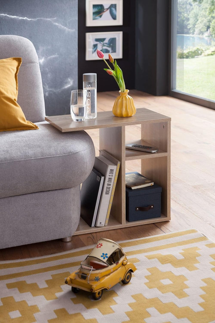 Wohnling Beistelltisch 50x50x30 cm Holz Sonoma Design Anstelltisch Sofa | Couchtisch klein modern |