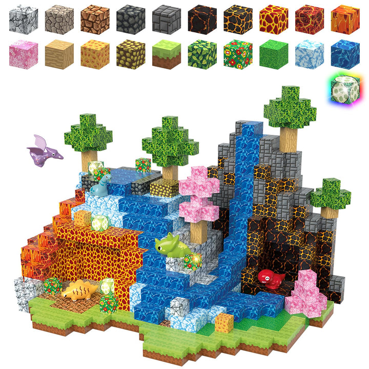 Magnetische Bausteine 100 Stück Baue 3D Dinosaurier Welt Magnet Building Blocks Spielzeug Geschenke