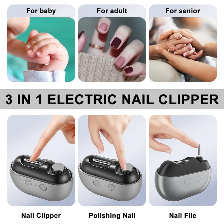 Elektrischer Nagelknipser & Polierer - Nagellackierer, Multifunktionaler Nagelschleifer und Nagelboh
