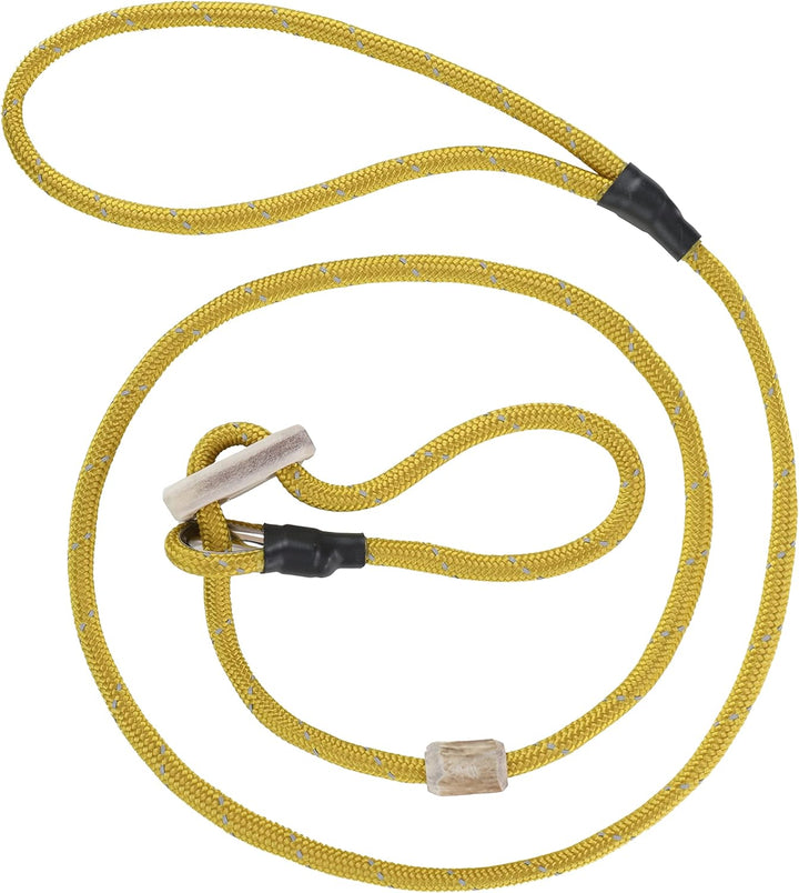 Hundeleine mit Halsband 6mm | Moxonleine Retrieverleine Agilityleine | Mit Zugbegrenzung, Zugstopp a