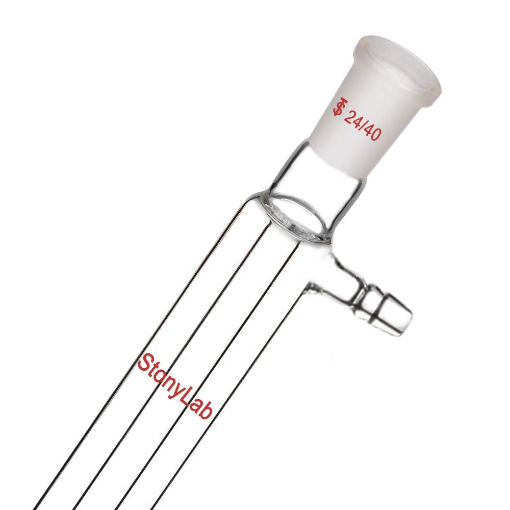 StonyLab Gelenk Liebig Kondensator, Borosilicatglas Liebig Condenser mit 24/40 Joint 300mm Jack Leng
