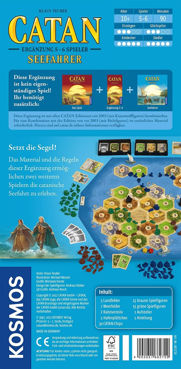 KOSMOS 682729 CATAN - Seefahrer Ergänzung für 5-6 Personen, Ergänzung zur CATAN Erweiterung "Seefahr