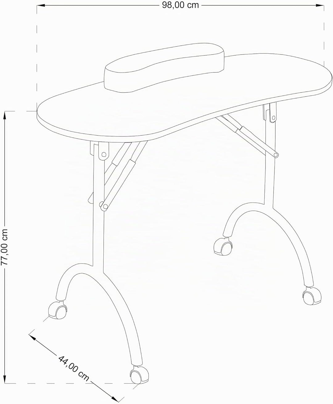Beltom Maniküretisch 98x77x44 cm mit Schublade Nageltisch Tragbaresmanikürtisch Mobilesmanikürtisch