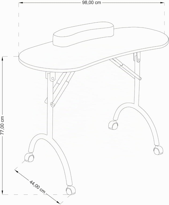 Beltom Maniküretisch 98x77x44 cm mit Schublade Nageltisch Tragbaresmanikürtisch Mobilesmanikürtisch