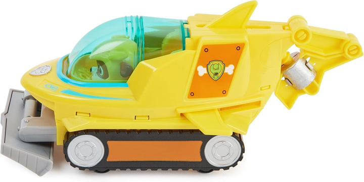 PAW PATROL, Aqua Pups - Basis Fahrzeug Spielzeugauto im Hammerhai-Design mit Rubble Welpenfigur, Spi