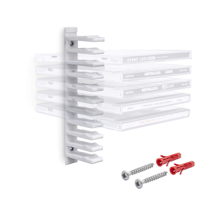 Mobilefox Floating Wandhalterung Modular Halterung Träger Weiss passend für Musik CD Hüllen, Weiss