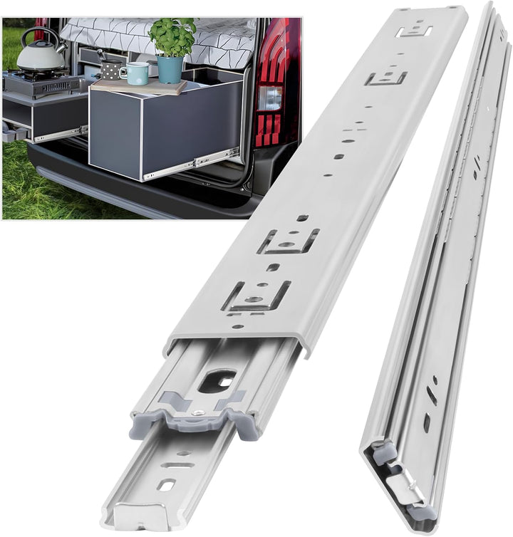 AOLISHENG Schwere Schubladenschienen Vollauszug 600 mm Kugellager schubladenführungen 50 kg Tragkraf