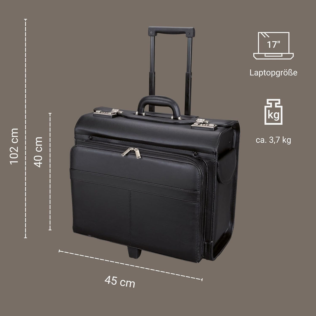 ALASSIO Pilotenkoffer Notebookkoffer SAN REMO schwarz