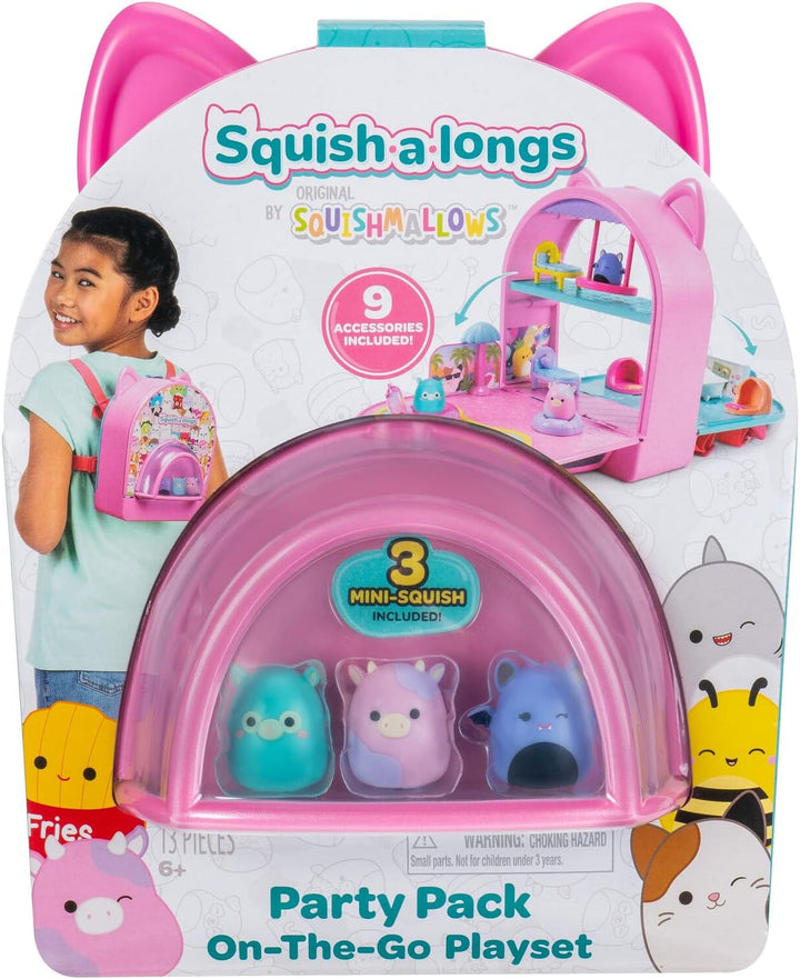 Squish-a-longs SQAL0037 - Party Pack On-The-Go Playset - Serie 1 - (3) 2,5 cm Mini-Squish mit (9) Ei