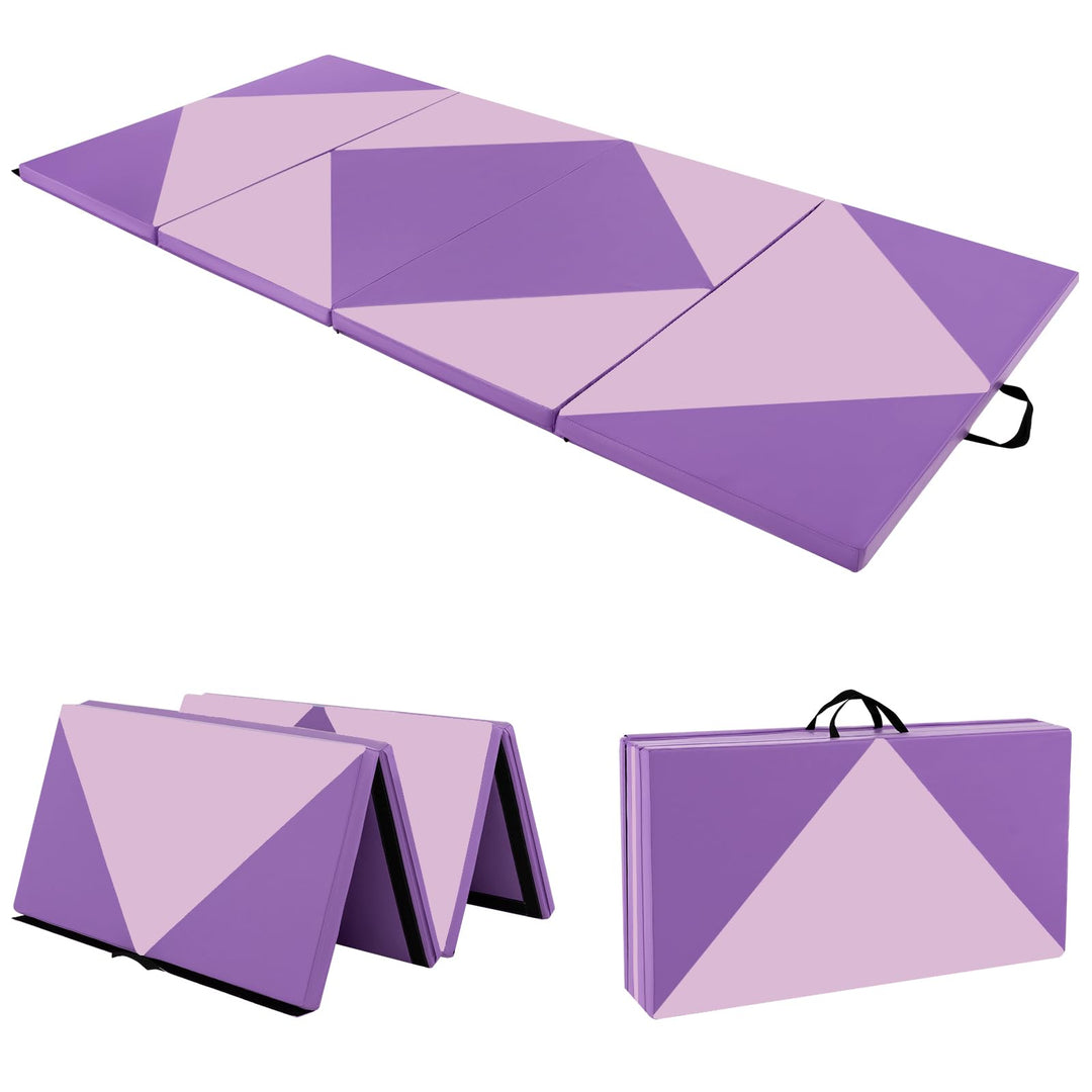 GOPLUS Turnmatte klappbar, 240×117×5cm Weichbodenmatte mit 2 Tragegriffen & Klettverschlüssen, Gymna