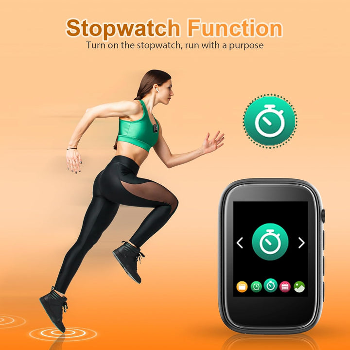 MP3 Player Bluetooth 5.3 mit Clip,Tragbarer Music Player mit Kopfhörer, Lautsprecher, FM-Radio,Sprac