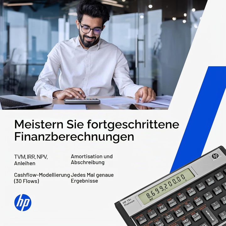Hewlett Packard HP12C Finanzmathematischer Taschenrechner UPN algebraisch programmierbar Platin