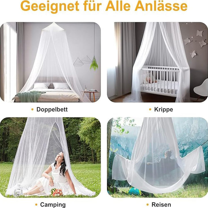 Moskitonetz, Moskitonetz Bett für Doppelbett Einzelbett, Moskitonetz Reise, Feinmaschig und langlebi
