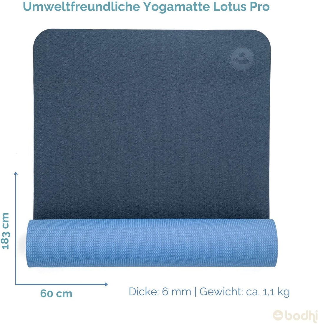 Yogamatte LOTUS PRO, auch für Gymnastik, Pilates und Fitness, weiche und rutschfeste TPE Matte, hypo
