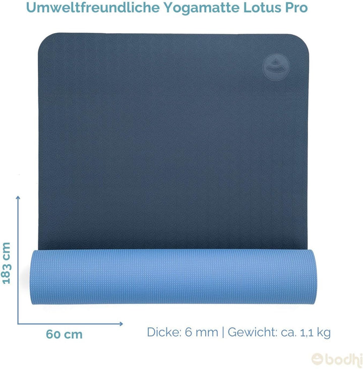Yogamatte LOTUS PRO, auch für Gymnastik, Pilates und Fitness, weiche und rutschfeste TPE Matte, hypo
