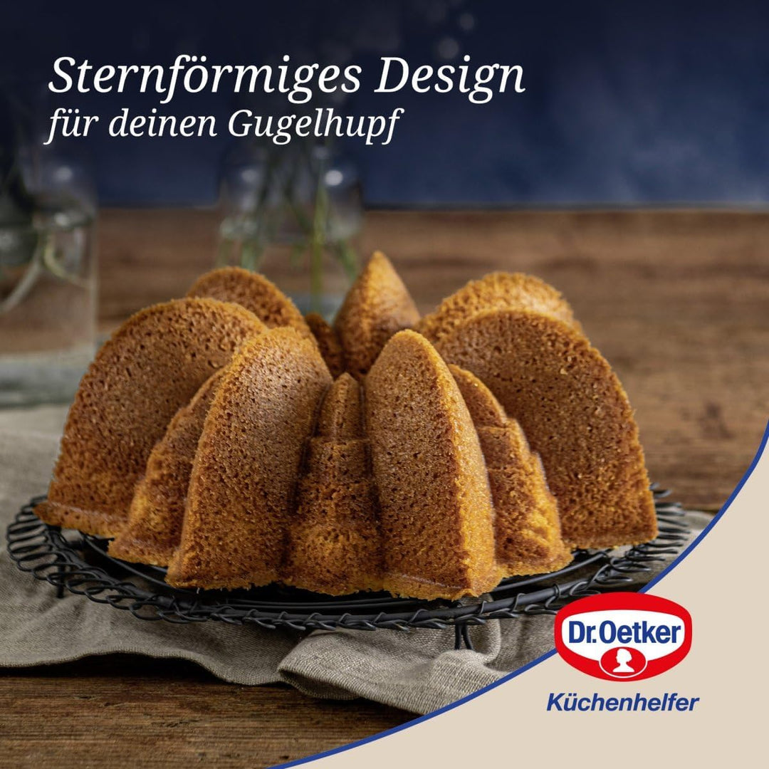 Dr. Oetker Guglhupf Stern ⌀ 22 cm – Gugelhupfform aus der Serie Back-Kunst – Backform mit Antihaft-E