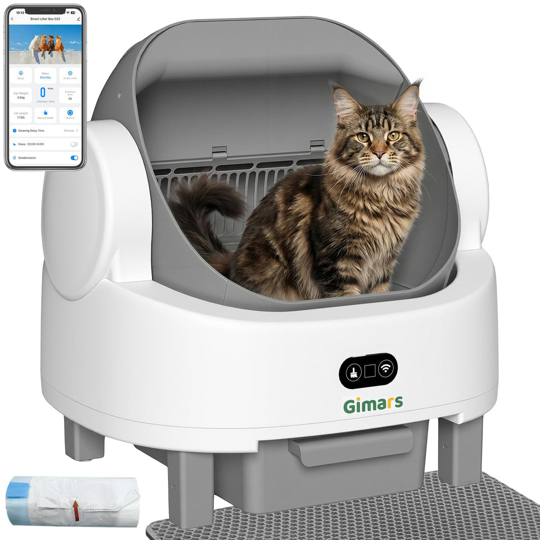 Gimars Selbstreinigende Katzentoilette mit offenem Design, Automatisches Katzenklo für mehrere Katze