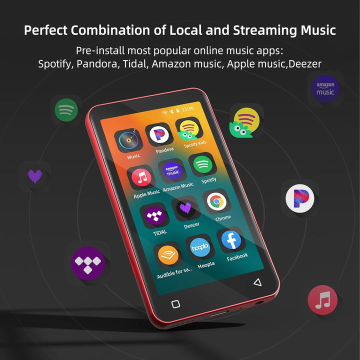 innioasis 16 GB MP3-Player mit Bluetooth und WLAN, MP3-Player, Apple Music, 4 Zoll Touchscreen, Andr