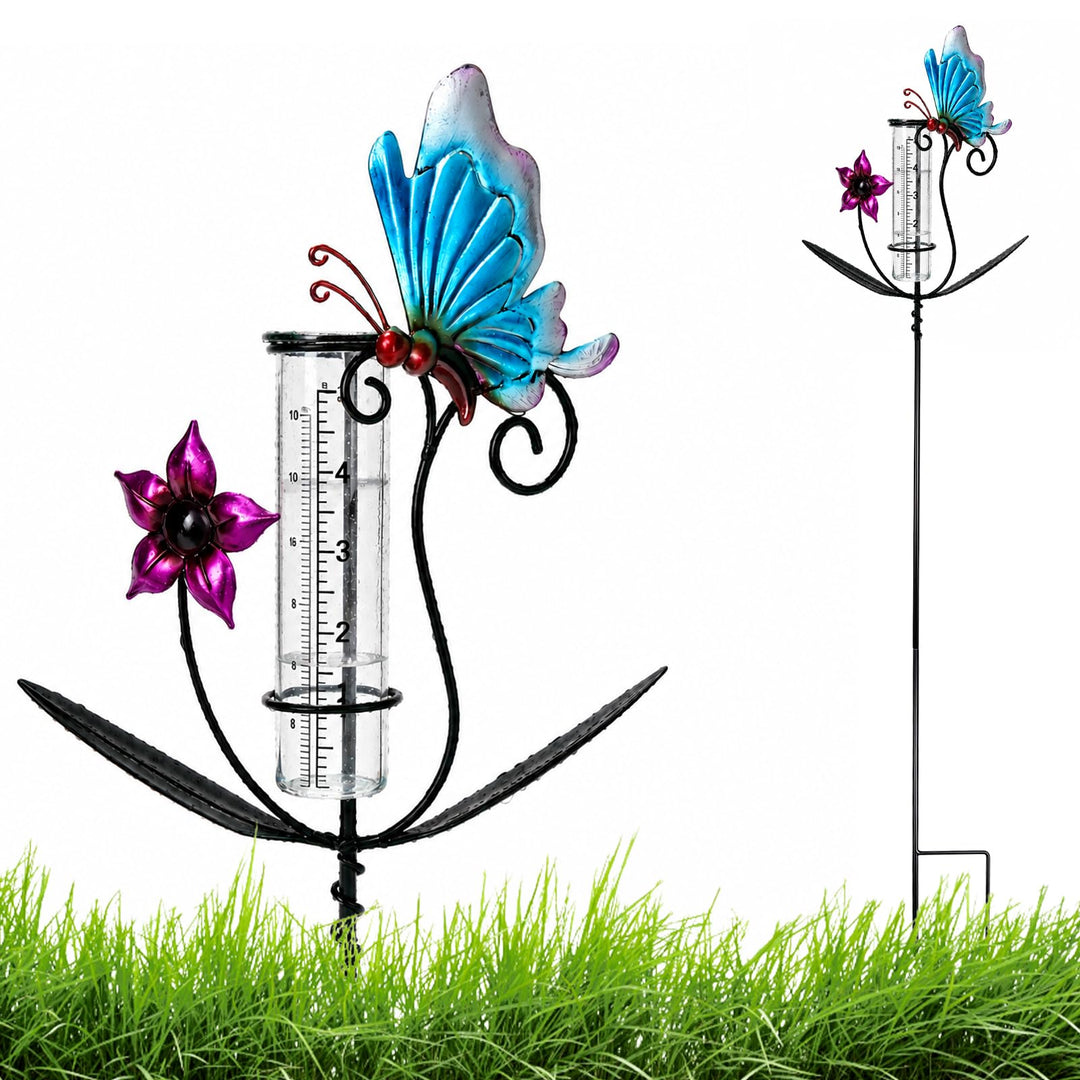 Regenmesser Glas 12cm/5in, Regenmesser für Garten und Rasen B, B