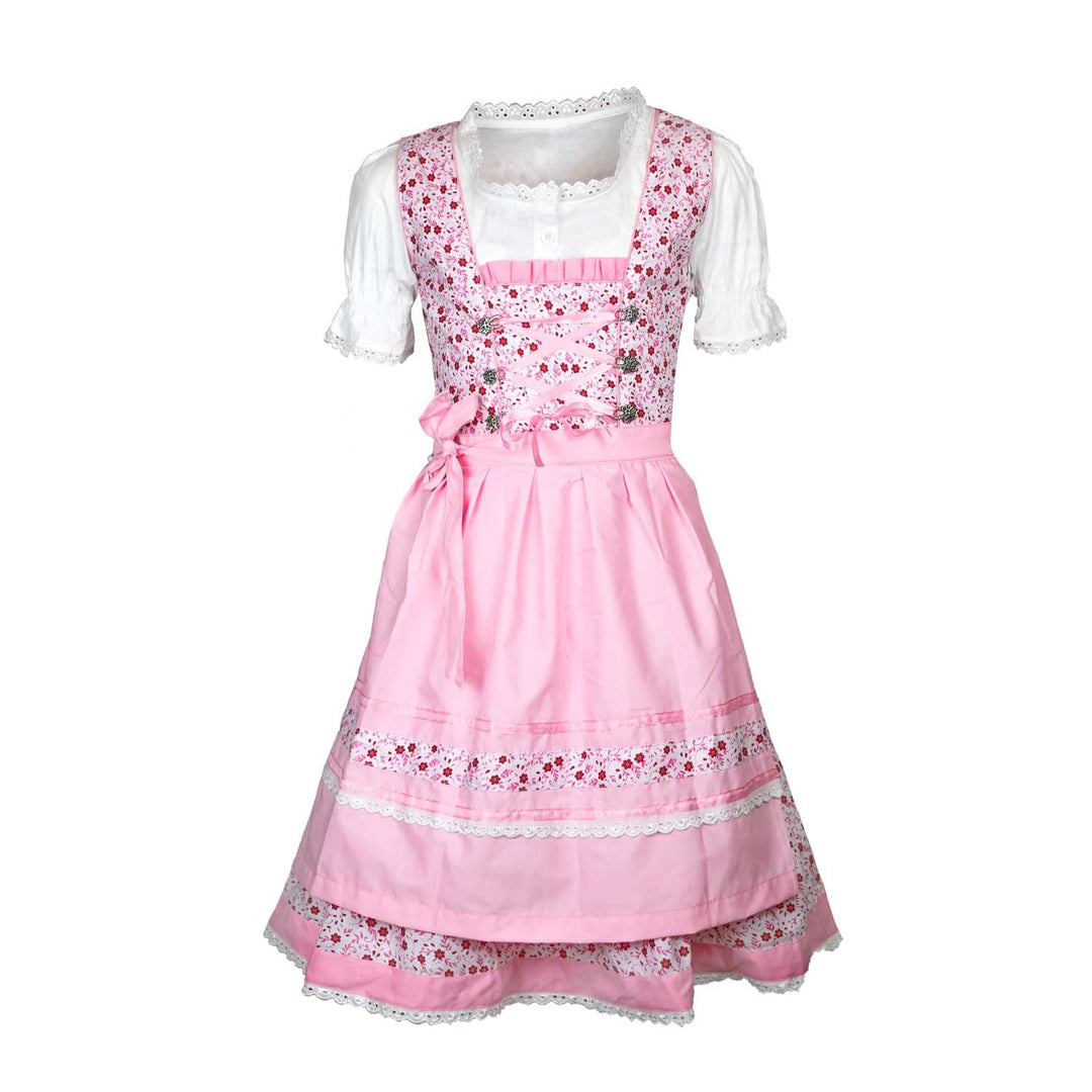 Kinder Dirndl Trachtenkleid Mädchendirndl Mimi 3 teilig 152 Rosa, 152 Rosa