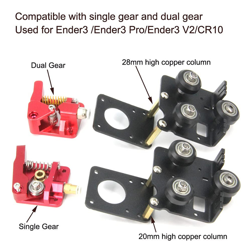 Befenybay Upgrade Direct Dual Gear Extruder Support Kit mit Schrittmotor Easy Print Flexibles Filame