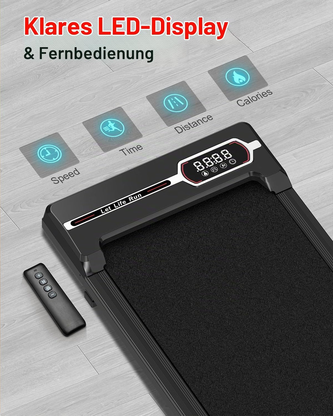 Dskeuzeew Walking Pad 2 in 1 - Laufband für Zuhause Gehband 1-8km/h unter Schreibtisch Elektrisches