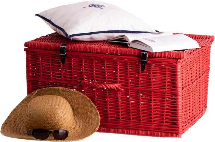e-wicker24 Weidenkoffer, Aufbewahrungskorb, Stilkorb, Picknickkorb, Geschenkkorb, Dekokorb, Multifun