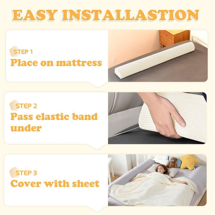 DUJUIKE Bettschutzgitter für Kleinkinder, Bettumrandung für Baby ältere Menschen, Bettgitter aus Sch