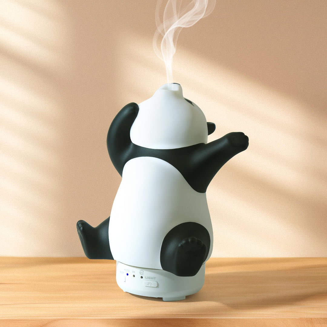 Panda Diffuser ätherische öle - Niedlicher, drehbarer Aroma Diffuser für Zuhause mit 7-farbigem Lich