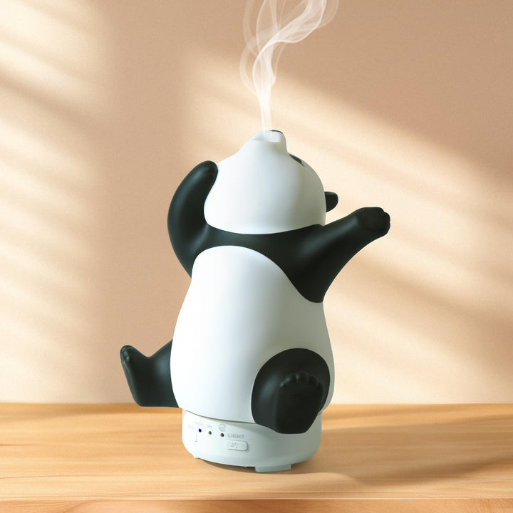 Panda Diffuser ätherische öle - Niedlicher, drehbarer Aroma Diffuser für Zuhause mit 7-farbigem Lich