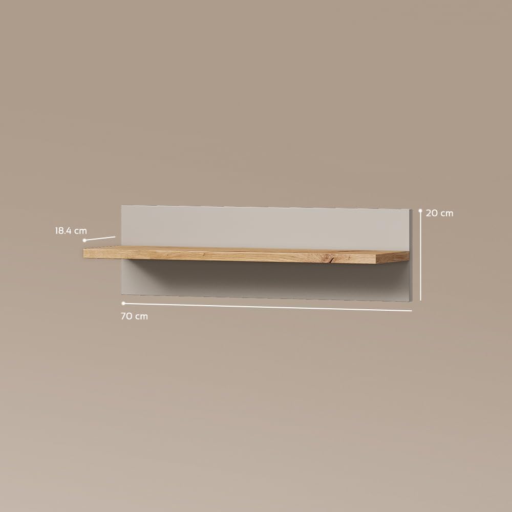 Livinity Wandregal Mailo, Cashmere/Artisan, 70 x 20 cmzur strukturierten Speicherung von Spielen und