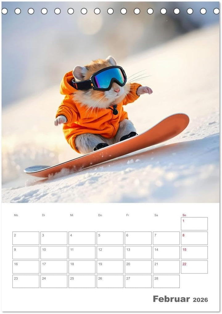Adventure Hamster - Sportliche KI Hamster präsentieren den Abenteuer-Sport (Tischkalender 2026 DIN A