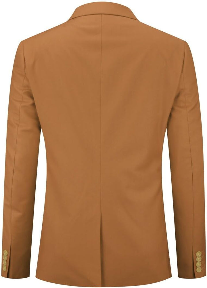 YOUTHUP Herren Sakko Slim Fit Anzugjacke für Business Hochzeit Eleganter 1 Knöpfen Blazer S Braun, S
