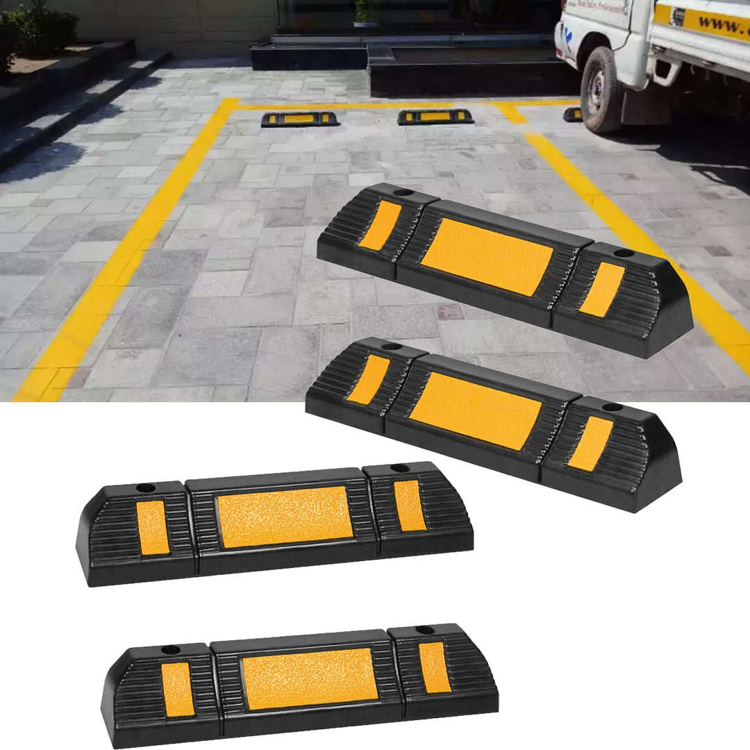 HENGMEI 4X Parkplatzsperre Garagenstopper Gummi Radstopper Parkplatzbegrenzer Anfahrschutz Parkplatz
