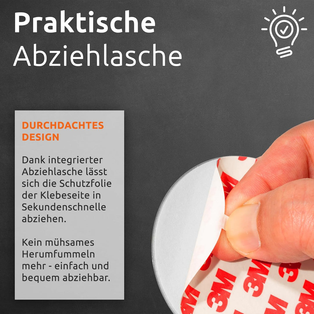 ECENCE Rauchmelder Magnethalter 20 Stück Selbstklebende Magnethalterung für Rauchmelder Ø 70mm schne