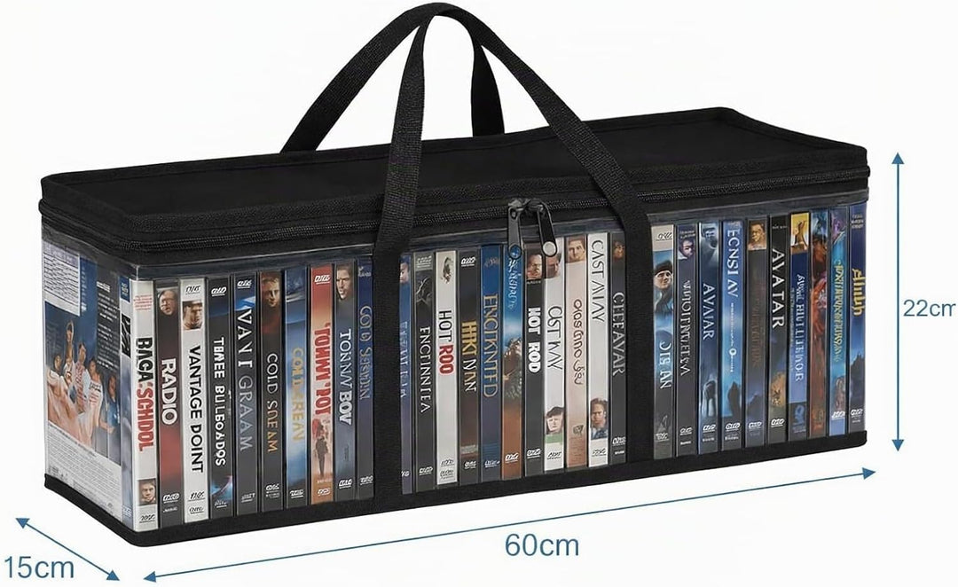 DVD Aufbewahrungstaschen 4er Set, Grosse Kapazität für 160 DVDs/CDs, Transparente PVC Media Organize