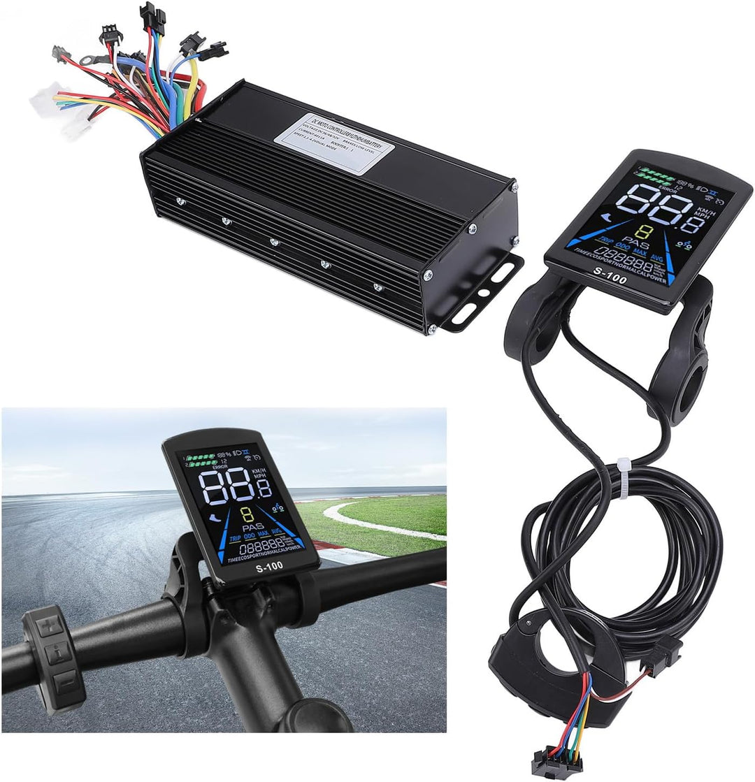 BuyWeek Elektrofahrrad Brushless Motor Controller Kit, 36V 48V 1500W 2000W 40A 3 Modus Sinuswelle Co