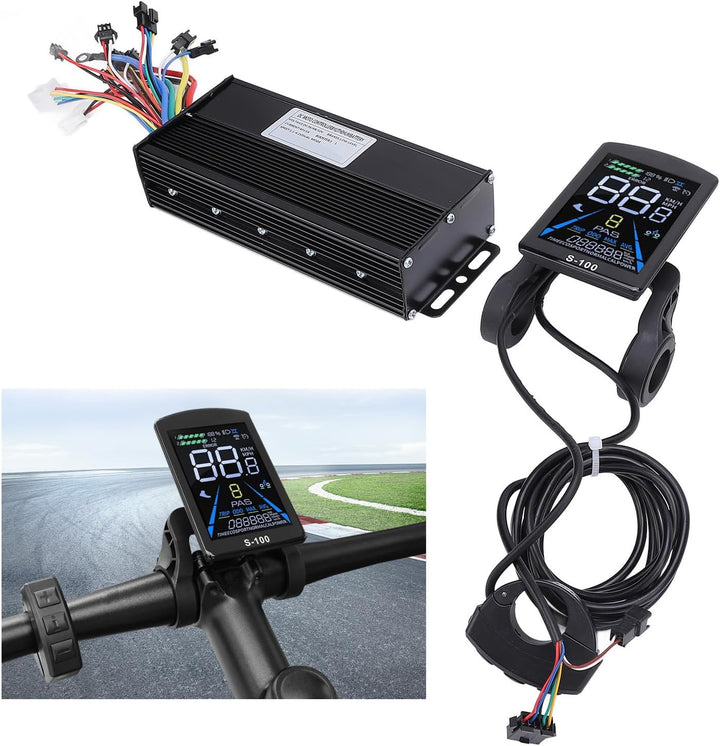 BuyWeek Elektrofahrrad Brushless Motor Controller Kit, 36V 48V 1500W 2000W 40A 3 Modus Sinuswelle Co