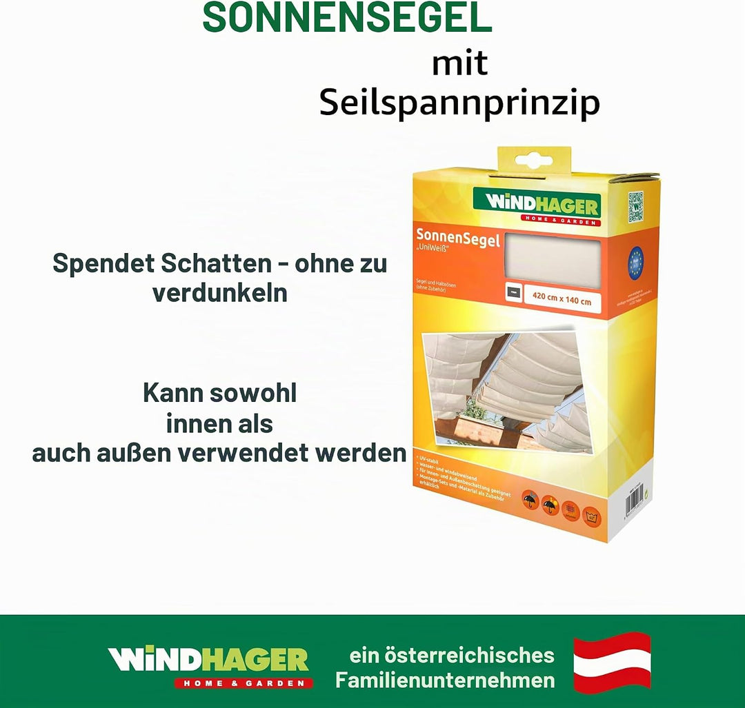 Sonnensegel 420x140cm Uni-weiss (Packung mit 2) Weiss 420 x 140 cm (Packung mit 2), Wei&amp;