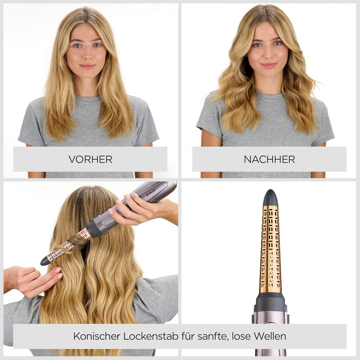 BaByliss Air Style 1000 Warmluftbürste mit 4 Aufsätzen zum Trocknen, Locken, Glätten und für Volumen
