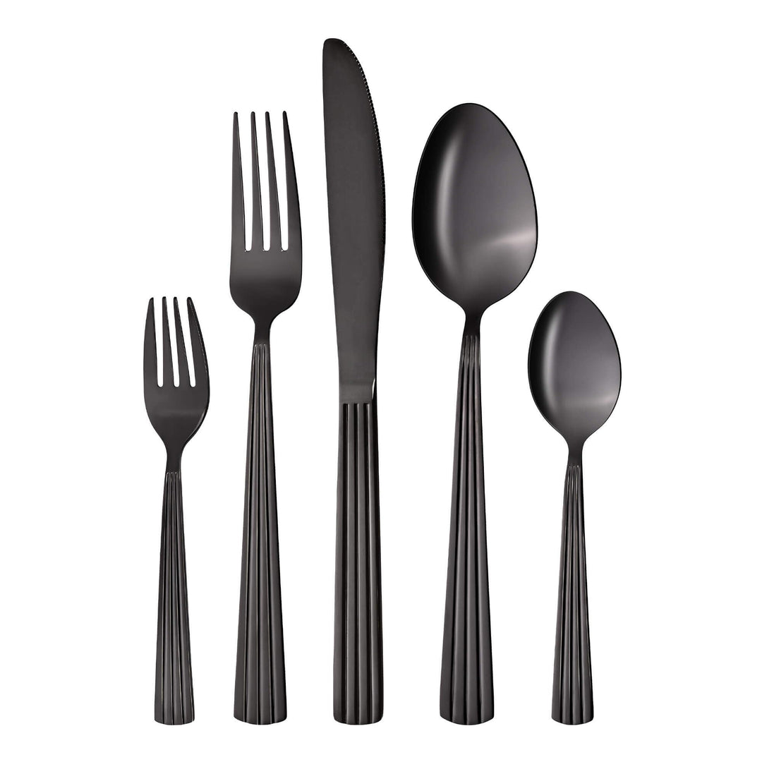 GRÄWE Besteckset für 4 Personen, 20-teilig, aus Edelstahl, Schwarzes Tafelbesteck, Spülmaschinengeei
