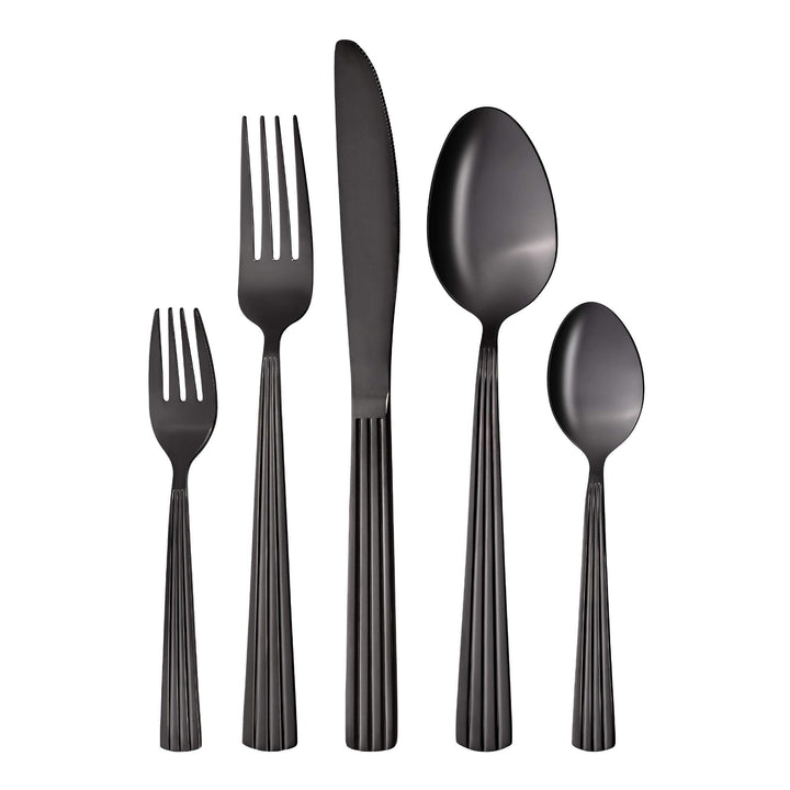 GRÄWE Besteckset für 4 Personen, 20-teilig, aus Edelstahl, Schwarzes Tafelbesteck, Spülmaschinengeei