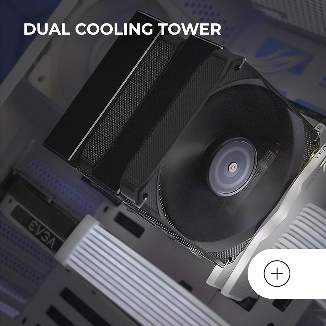 Mars Gaming MCPU-XU6, CPU-Kühler Doppelturm, TDP 350W, 2x Hybridflügel-Lüfter und Hyperbalanciertes