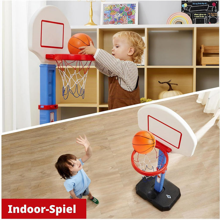 JOYIN Basketballkorb Kinder,Mini Basketballkorb Outdoor Indoor mit Ständer Höhenverstellbarer 75-105