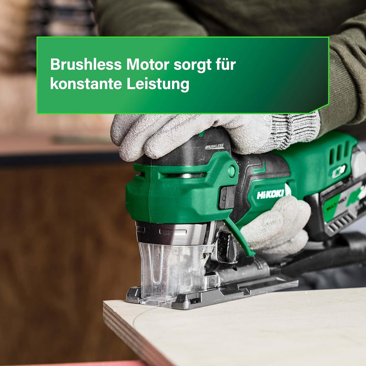 HiKOKI Akku-Stichsäge CJ36DB, Stabgriff, 36V, Brushless Motor, Säge | Inklusive 2x 2,5 Ah Li-Ion Akk