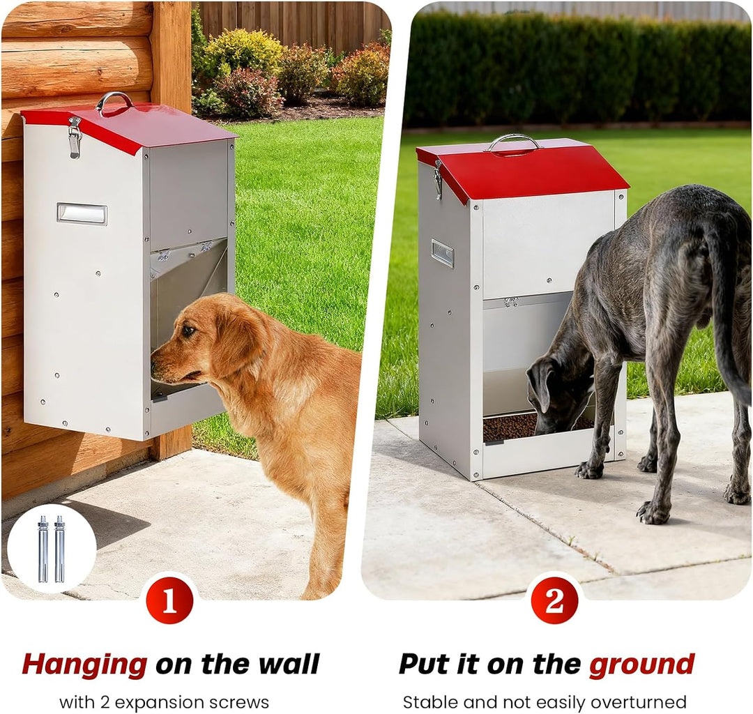 Futterautomat für grosse Hunde, 11 kg Automatischer Hundefutterspender für drinnen und draussen Gros
