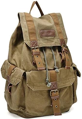 Gootium Herren/Damen Canvas Wanderrucksack 21101 - armygreen