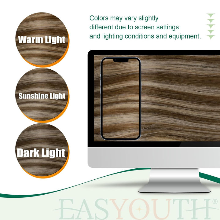 Easyouth Pferdeschwanz Extensions Echthaar Zopf Haarverlangerung Echthaar 14 Zoll Farbe Dunkleres Br